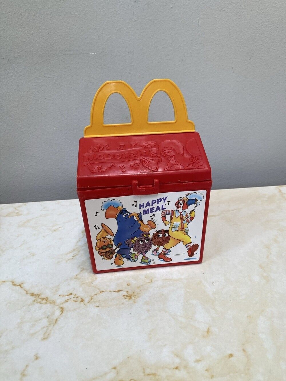 Vintage McDonald's Red Yellow Hard Plastic Happy Meal Box Case